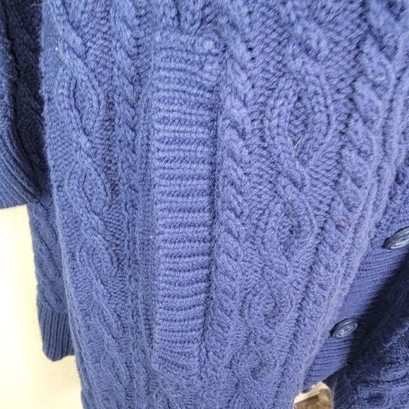 Denim & Co. Button Front Cable Knit Tunic Cardigan with Pockets 2x - Picture 3 of 8